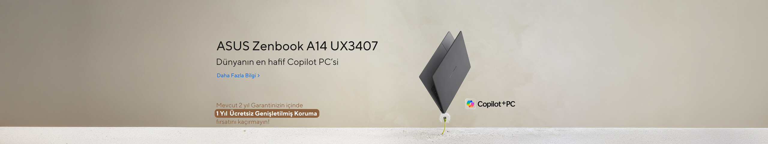 ASUS Zenbook A14 UX3407 - Hafif. Rahat. Olağanüstü
