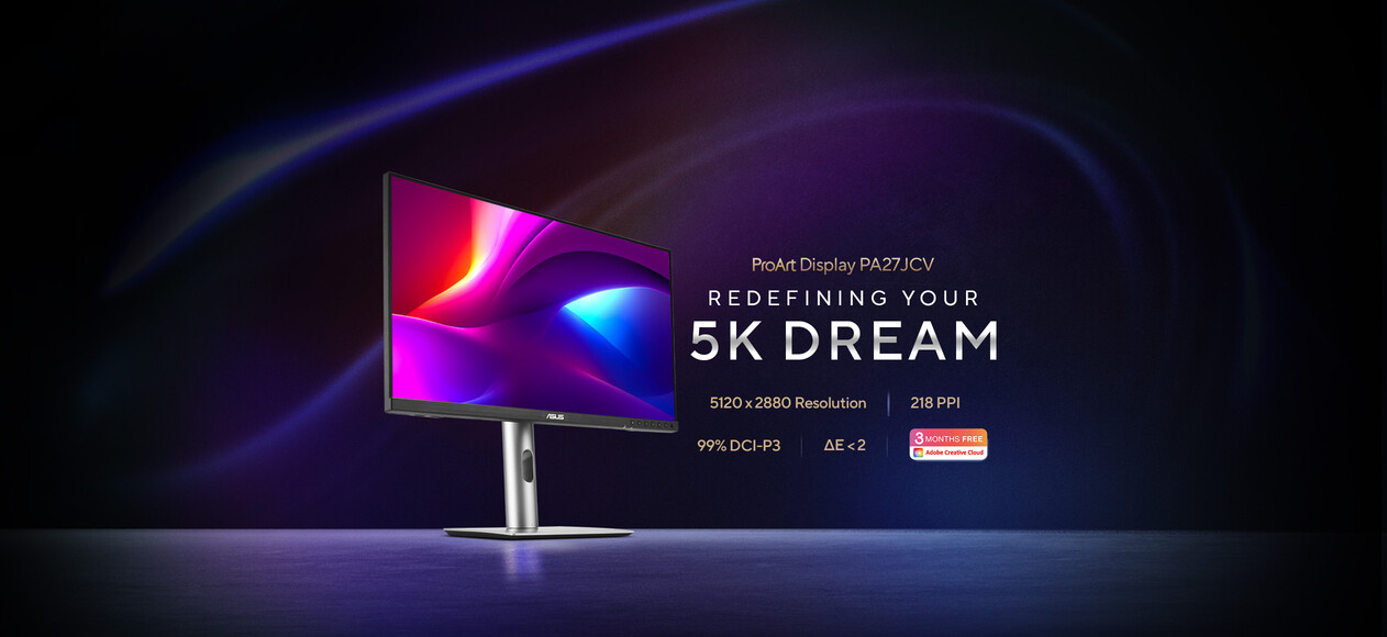 ProArt Display 5K PA27JCV showing vivid color