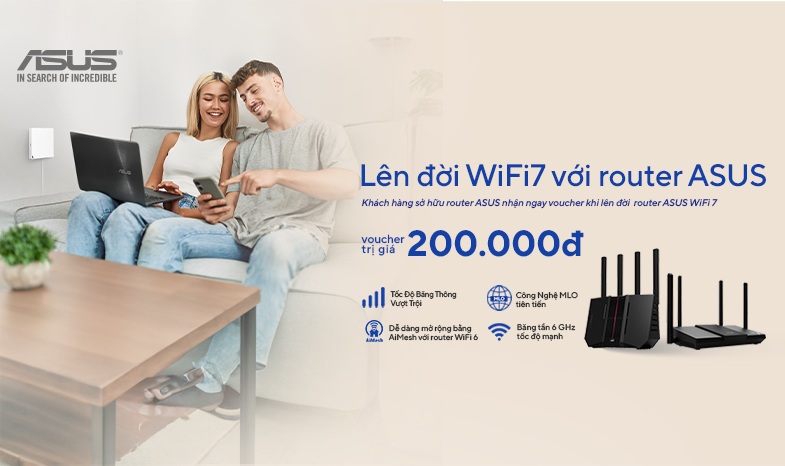 Lên đời WiFi7 với router ASUS