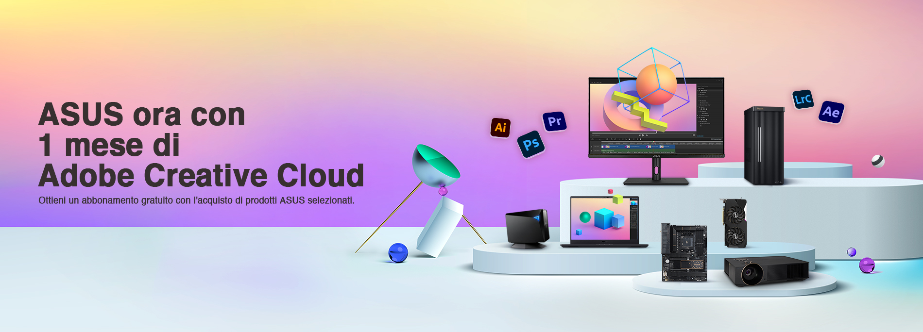ASUS ora con 1 Mese di Adobe Creative Cloud