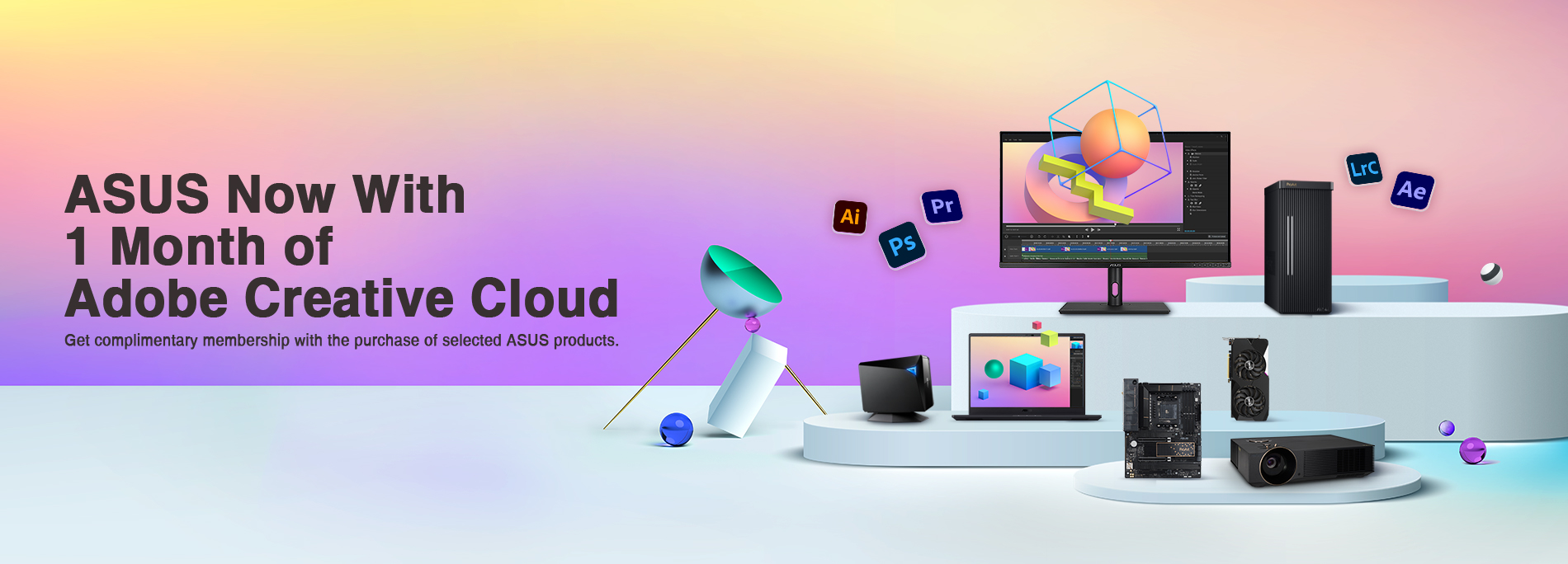 ASUS ahora con 1 mes de Adobe Creative Cloud