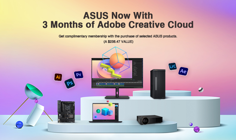 ASUS ahora con 3 meses de Adobe Creative Cloud (por un valor de 238,47 $).