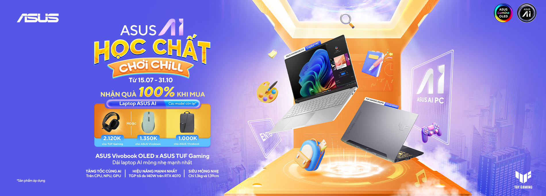 CTKM: ASUS AI – HỌC CHẤT, CHƠI CHILL 