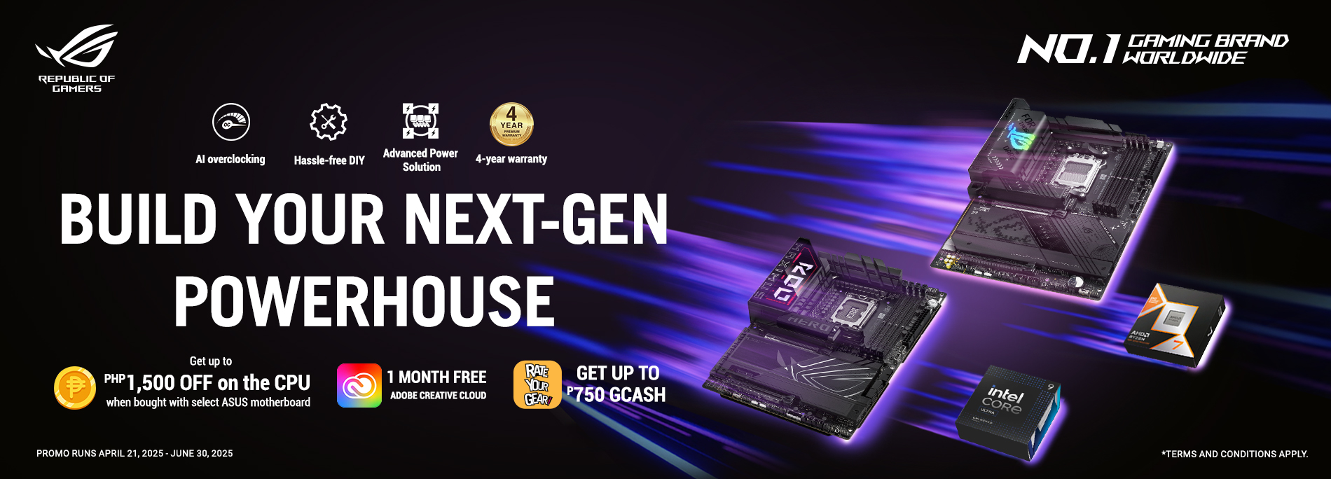 Get P1,500 off on the CPU when you buy it with an ASUS motherboard!