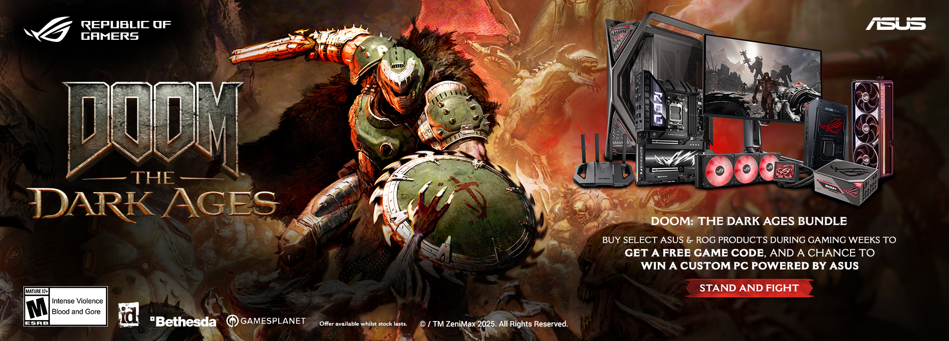 ASUS GAMING MONTH WITH DOOM: THE DARK AGES BUNDLE OFFER