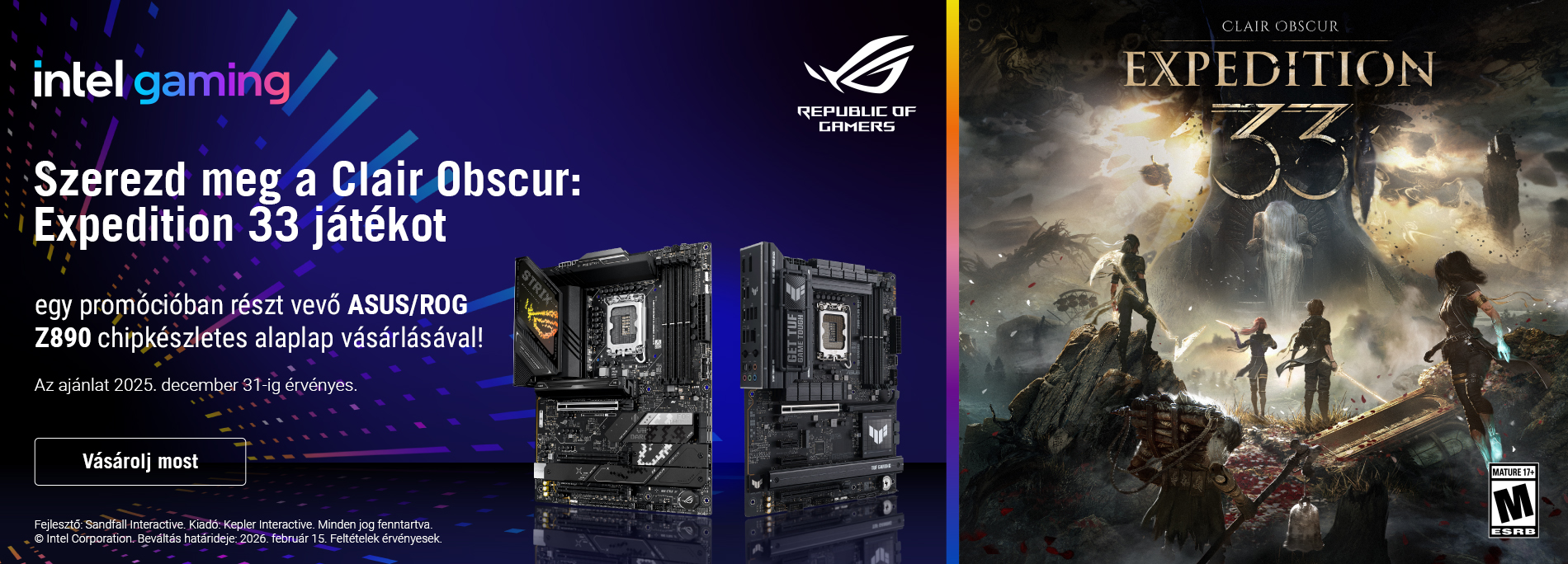 [ASUS x Intel] Expedition 33 játékkód beváltása