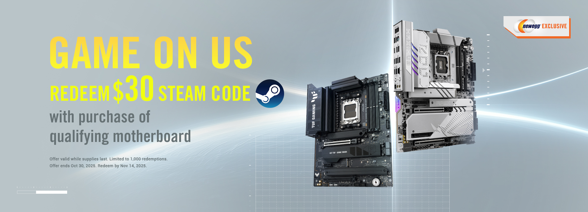 ASUS x Newegg MB $30 Steam Bundle Redemption