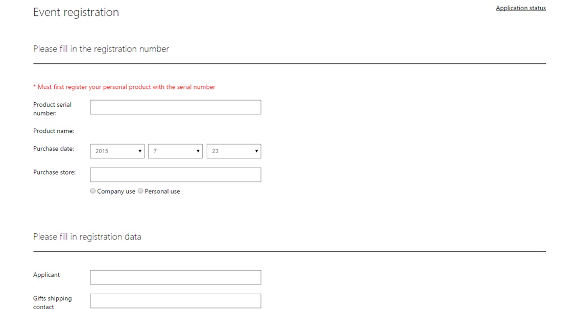 Fill in the event registration information and send.