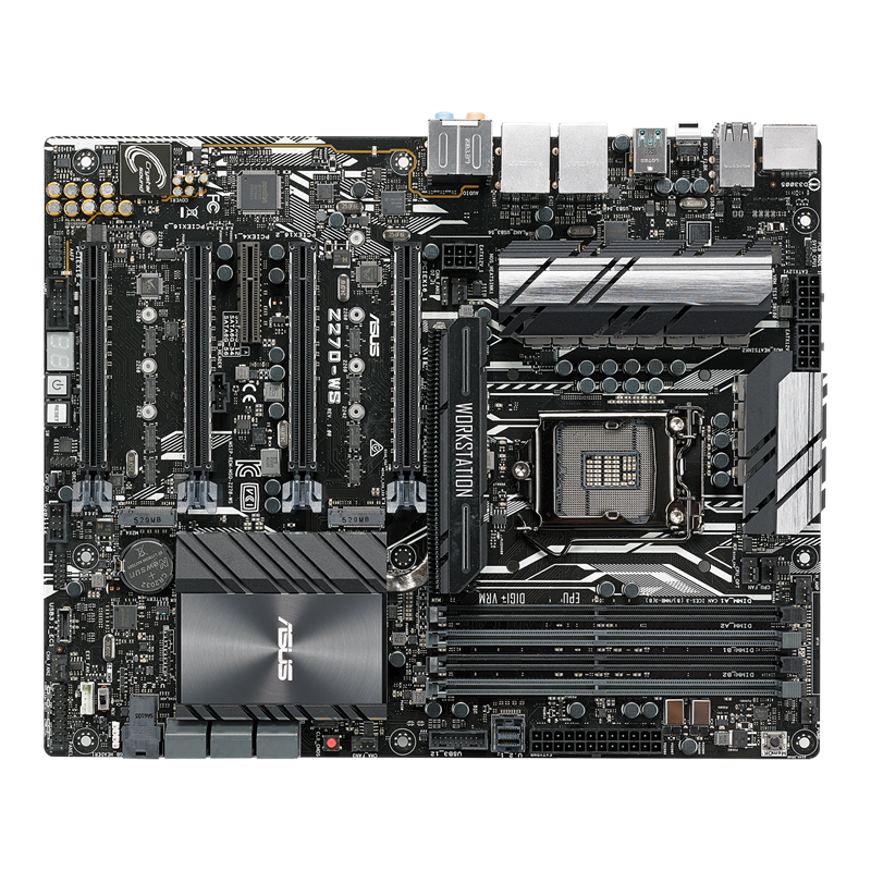 Z270-WS motherboard, front view 