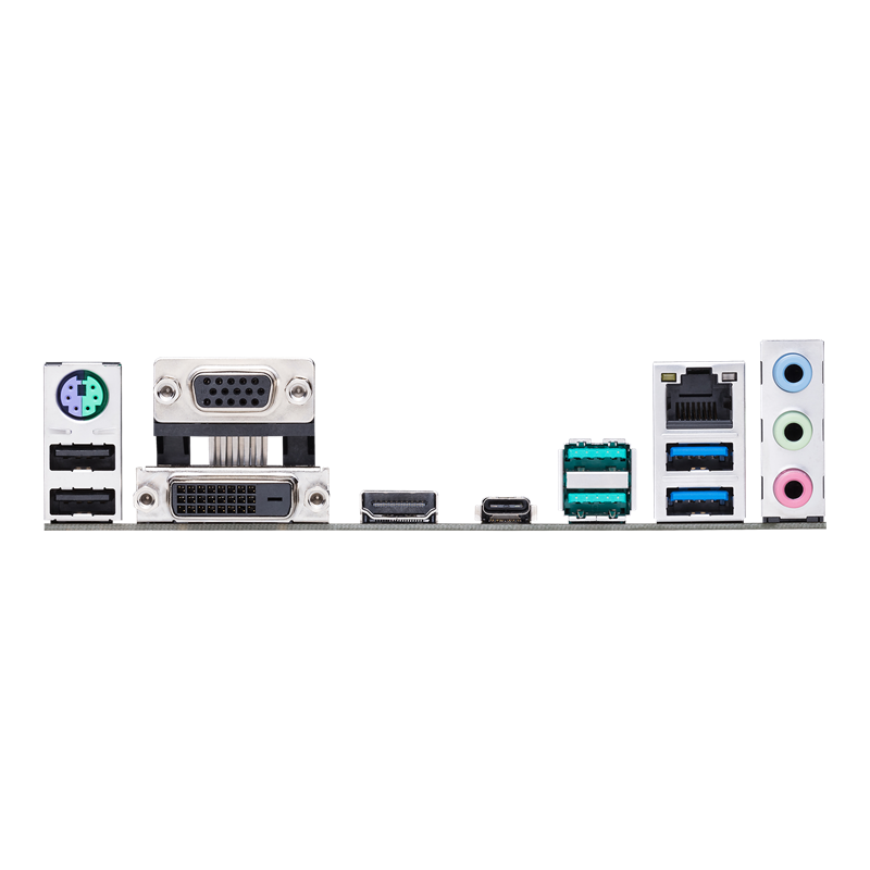 PRIME H370M-PLUS I/O ports closeup