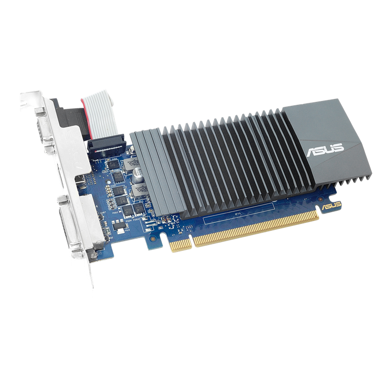 ASUS GeForce GT 710 graphics card, front angled view