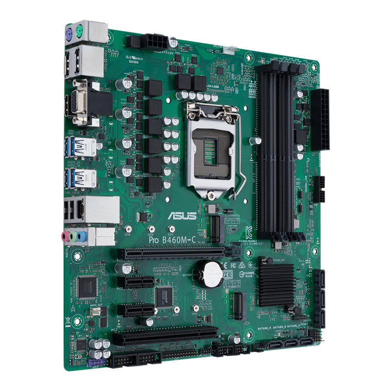 Pro B460M-C/CSM motherboard, right side view 