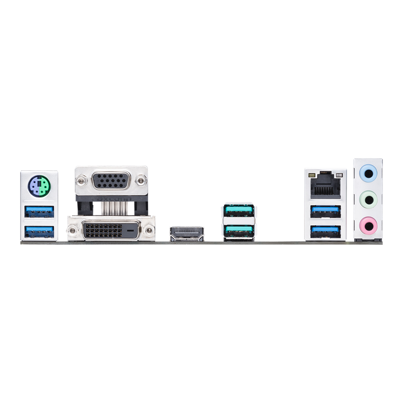 PRIME B550M-A I/O ports closeup