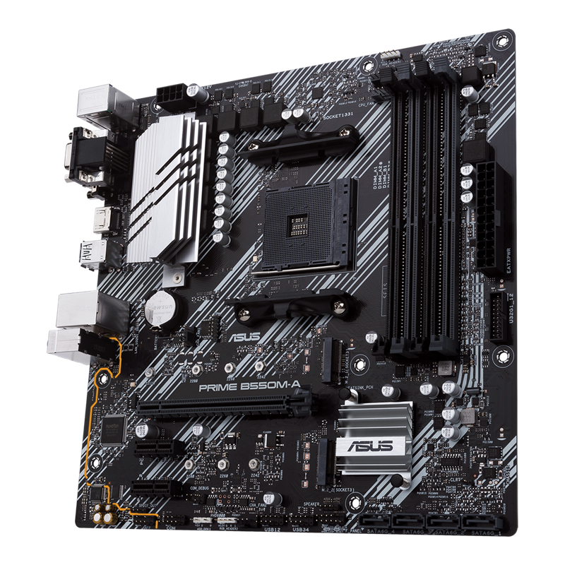 PRIME B550M-A front view, 45 degrees