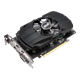 ASUS Phoenix Radeon 550 graphics card, front angled view, highlighting the fans, I/O ports