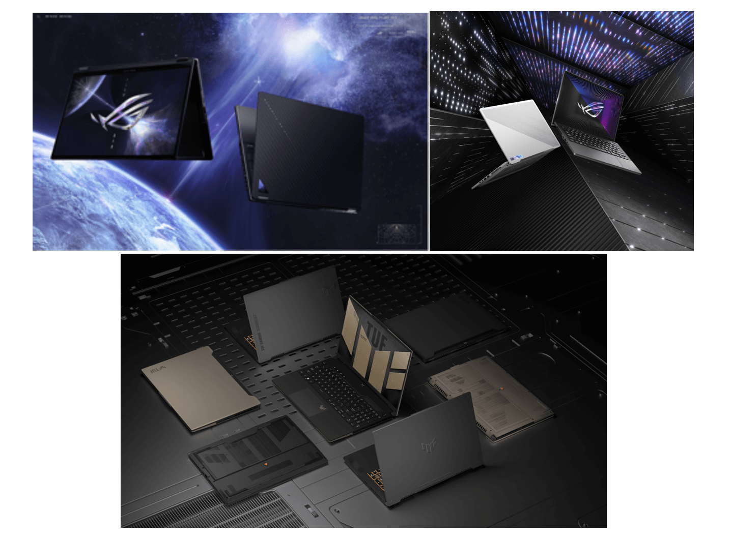 ROG Laptops in futuristic settings