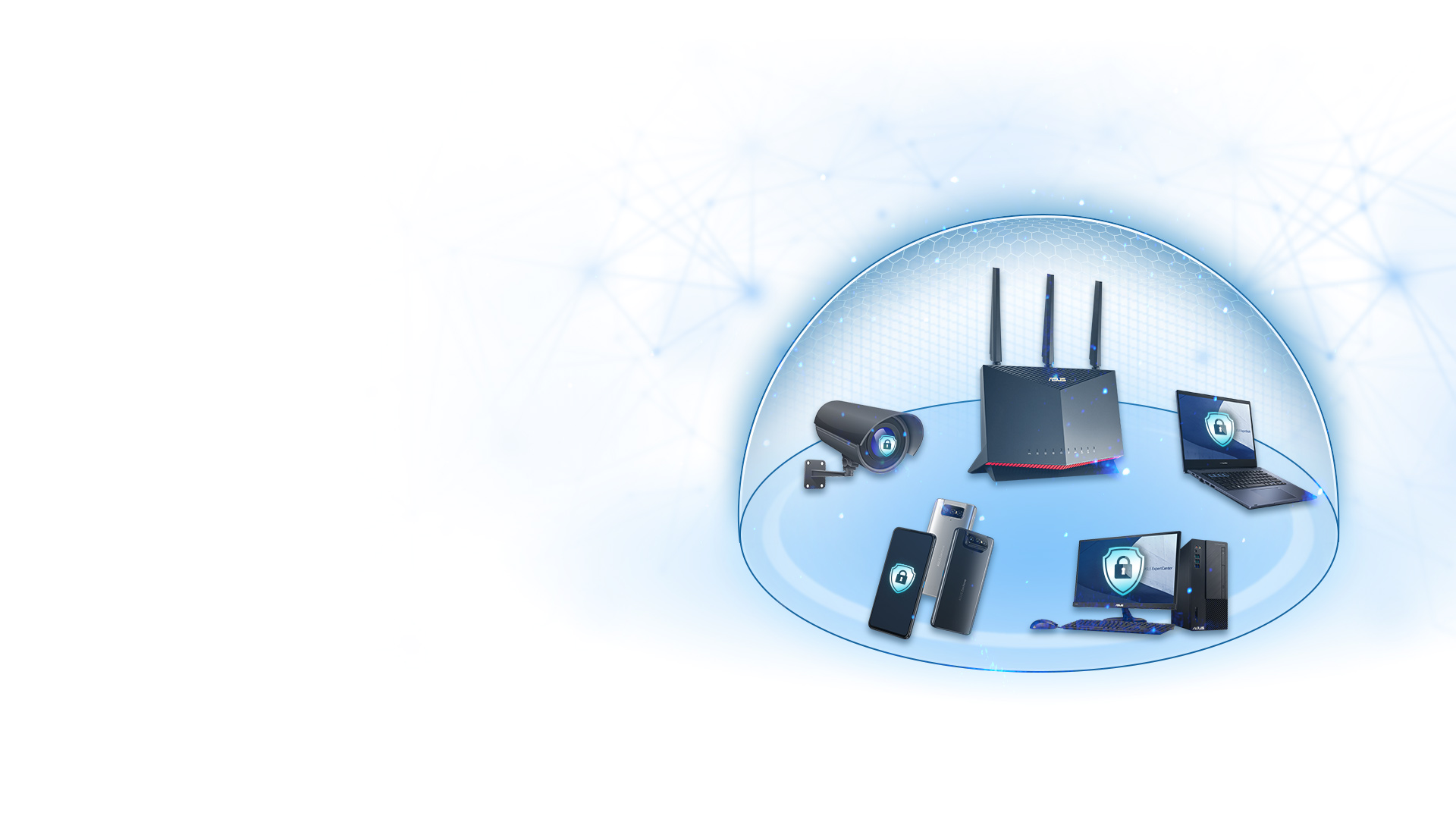  تشتمل معظم أجهزة راوتر ASUS على تقنية AiProtection التي يتم تشغيلها بواسطة Trend Micro ™ ، والتي تضمن حماية كل جهاز على شبكة عملك