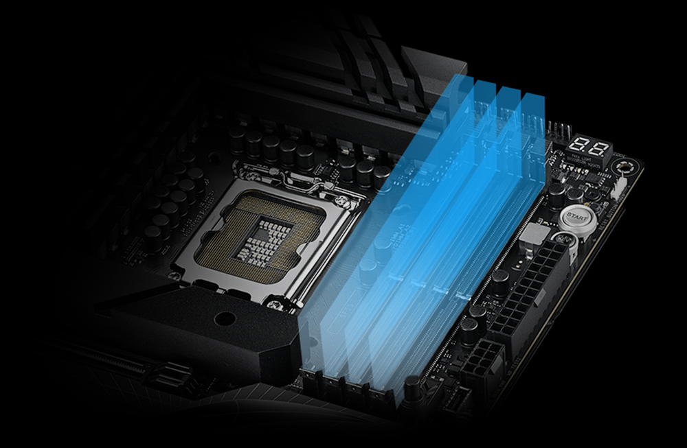 Ilustrace obrázku pro vylepšení paměti DDR5 pomocí profilu ASUS Enhanced Memory Profile II
