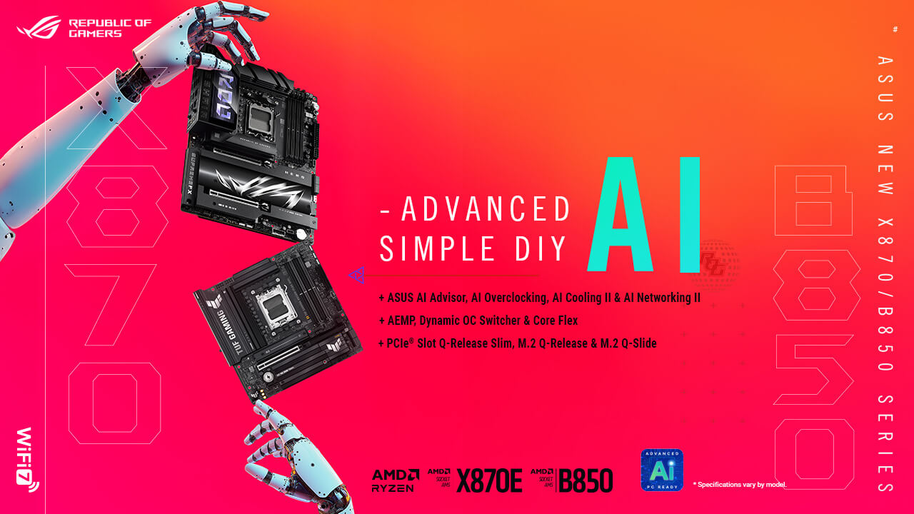 Banner das motherboards B840 e B850