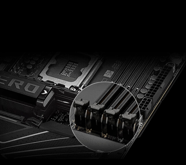 ROG Maximus Z890 Hero, vista superior diagonal