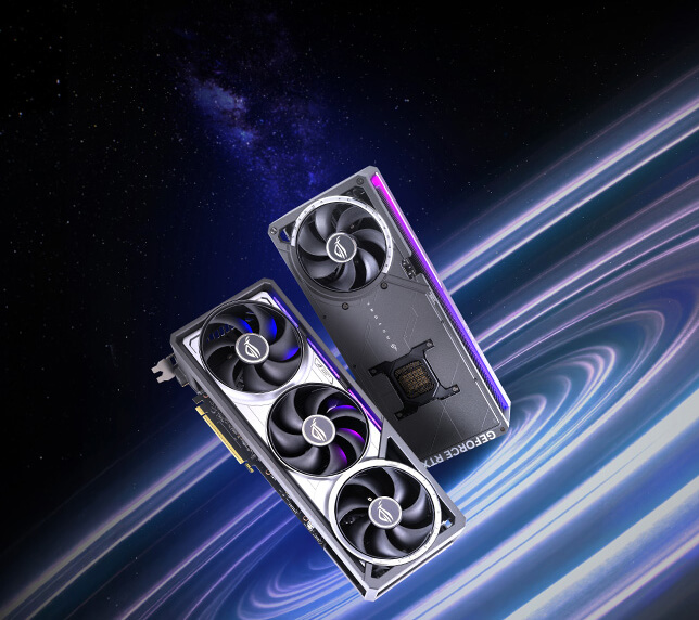 ROG Astral GeForce RTX™ 5080 16GB GDDR7 OC Edition, vistas frontal y trasera