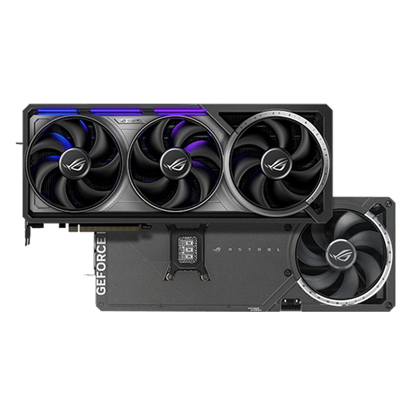 ROG Astral GeForce RTX™ 5080 16GB GDDR7 OC Edition, vista frontal y trasera