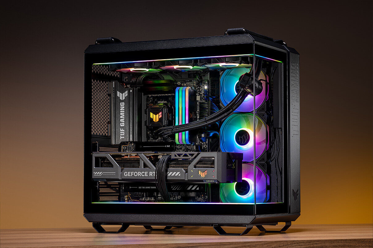 45° angle photo of the Your First PC build.