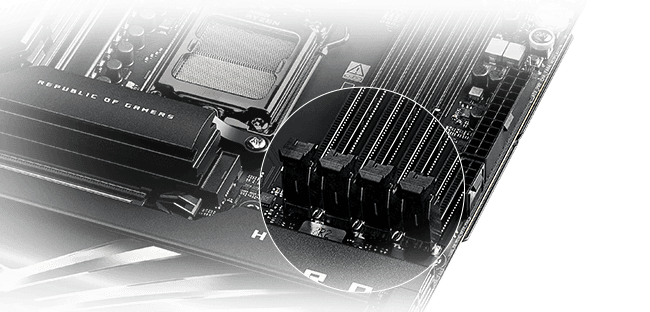 ROG Maximus Z890 Hero, top-diagonal view