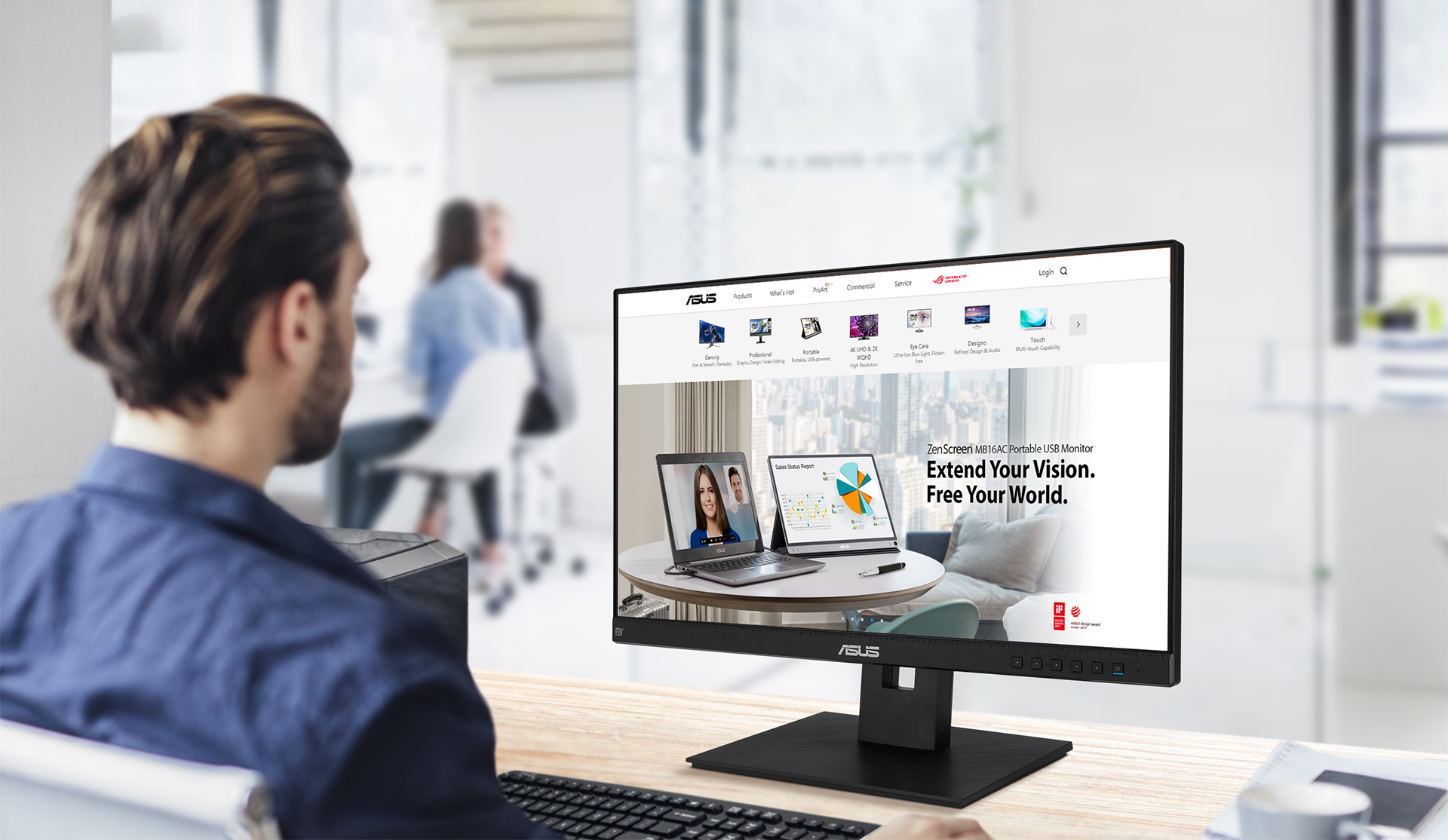 BE24EQSB is a 23.8-inch Full HD monitor that features an integrated Full HD (2MP) webcam, microphones array and stereo speakers for video conferencing and live-streaming.