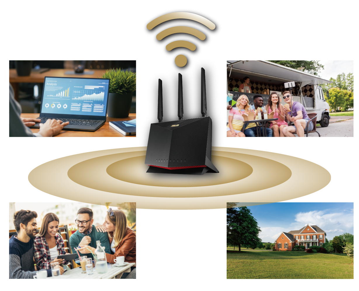 The new ASUS 4G-AC86U offers unparalleled convenience of use. Long-term tests guarantee wide compatibility and reliability