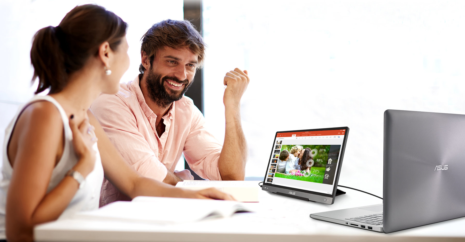 ZenScreen MB16AC uses IPS technology to give you more flexibility when extending your screen